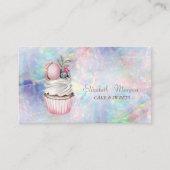 Modern Bokeh Watercolor Macaron Holographic, Opal Visitenkarte (Vorderseite)