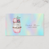 Modern Bokeh Watercolor Macaron Holographic Visitenkarte (Vorderseite)