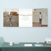 Modern Bold 2-Photo Congrats Graduation Party Banner (Messe)