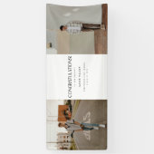Modern Bold 2-Photo Congrats Graduation Party Banner (Vertikal)