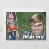 Modern Bold 4 Foto Collage Abschluss Vielen Dank Einladung (Vorderseite)