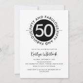 Modern Bold 50 and Fabulous 50th Birthday Einladung (Vorderseite)