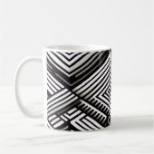 Modern bold Abstract Monochrome Geometric Pattern Kaffeetasse (Links)