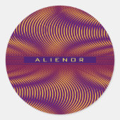 Modern Bold Abstract Purple Unique Trippy Custom Runder Aufkleber (Vorderseite)