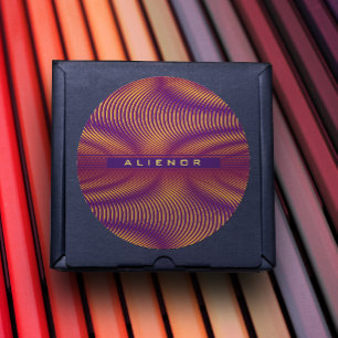 Modern Bold Abstract Purple Unique Trippy Custom Runder Aufkleber