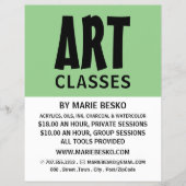 Modern Bold, Art Teacher, Art Class Advertising Flyer (Vorne)