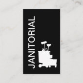 Modern Bold Black And White Janitorial Visitenkarte (Vorderseite)