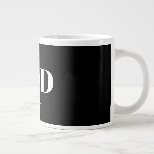 Modern Bold Black God First Faith Saying Slogan Jumbo-Tasse (Rechts)