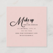 Modern Bold Black Script 3 Photo Makeup Quadratische Visitenkarte (Rückseite)
