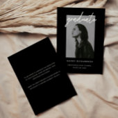 Modern Bold Black Script Photo Graduation Ankündigung