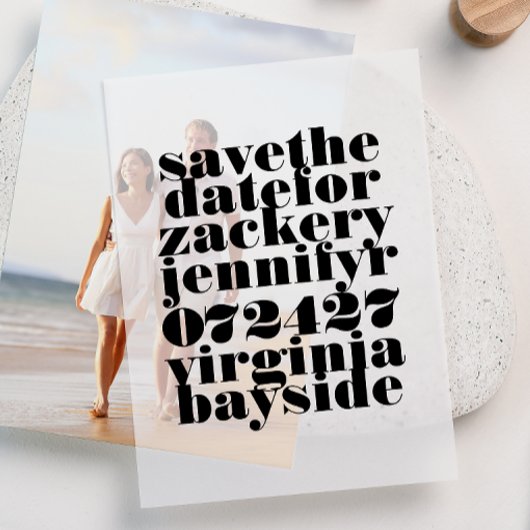 Modern Bold Black Scripti Save the Date Pergament Einladungen