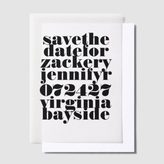 Modern Bold Black Scripti Save the Date Pergament Einladungen (Versetzt)