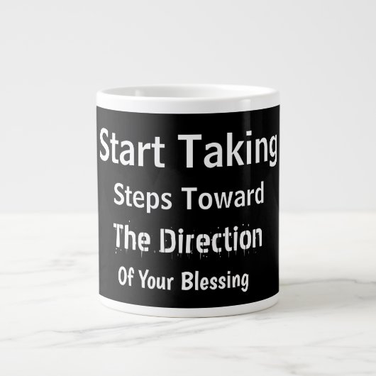 Modern Bold Black Uplifting Everyday Faith Jumbo-Tasse (Vorderseite)