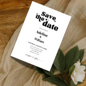Modern Bold Black Wedding Save the Date Photo Einladung
