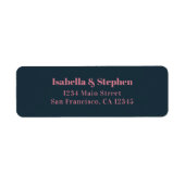 Modern Bold Blue & Pink Return Address (Vorne)