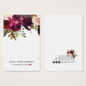 Modern Bold Boho Floral Earring Display Card (Vorne & Hinten)