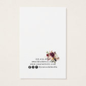 Modern Bold Boho Floral Earring Display Card (Rückseite)