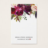 Modern Bold Boho Floral Earring Display Card (Vorderseite)