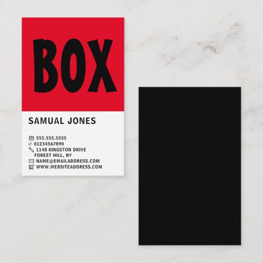 Modern Bold, Boxer, Boxer Trainer Visitenkarte (Vorne/Hinten)