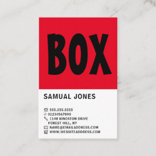 Modern Bold, Boxer, Boxer Trainer Visitenkarte
