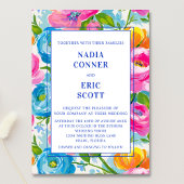 Modern Bold Bright Vibrant Colorful Floral Wedding Einladung