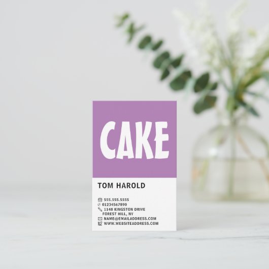 Modern Bold, Cake Maker, Cake Store Visitenkarte (Stehend Vorderseite)