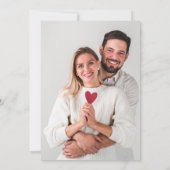 Modern Bold Casual Red Script Photo Wedding Retro Save The Date (Rückseite)