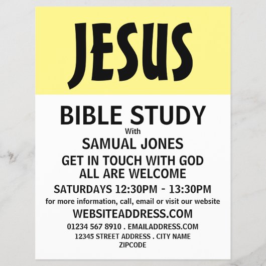 Modern Bold, Christian Bible Class Advert Flyer (Vorne)