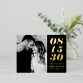 Modern Bold Date Typografy Save the Date Folie Einladungspostkarte (Stehend vorne)