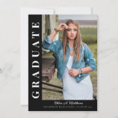 Modern Bold Elegante Drei Foto Abschluss Einladung (Vorderseite)