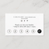 Modern Bold Faux Rose Gold Black Salon Treuekarte (Rückseite)