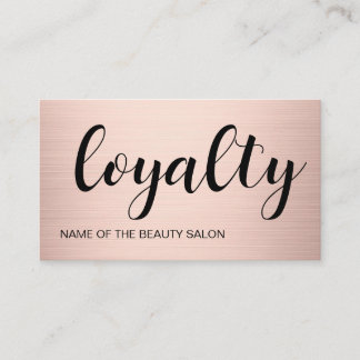 Modern Bold Faux Rose Gold Black Salon Treuekarte