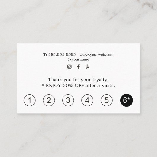 Modern Bold Faux Silver Salon Treuekarte (Rückseite)