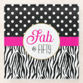 Modern Bold Fifty & Fabulous 50th Birthday Glasuntersetzer (Vorderseite)