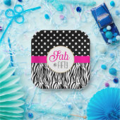 Modern Bold Fifty & Fabulous 50th Birthday Pappteller (Party)