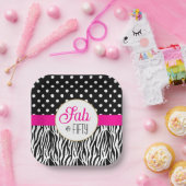 Modern Bold Fifty & Fabulous 50th Birthday Pappteller (Party)