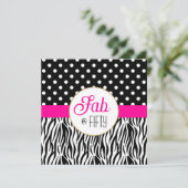 Modern Bold Fifty & Fabulous 50th Birthday Party  (Stehend Vorderseite)