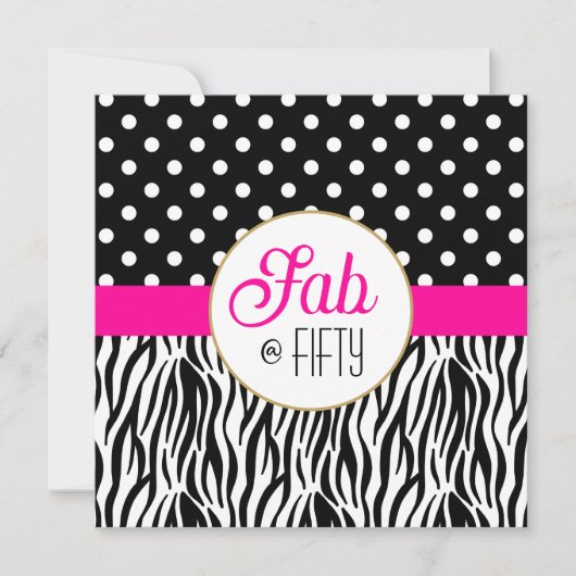 Modern Bold Fifty & Fabulous 50th Birthday Party  (Vorderseite)