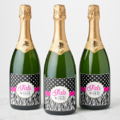 Modern Bold Fifty & Fabulous 50th Birthday Party Schaumweinetikett (Flaschen)