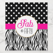 Modern Bold Fifty & Fabulous 50th Birthday Party Weinetikett (Einzelnes Label)