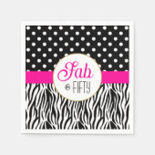 Modern Bold Fifty & Fabulous 50th Birthday Serviette (Vorderseite)