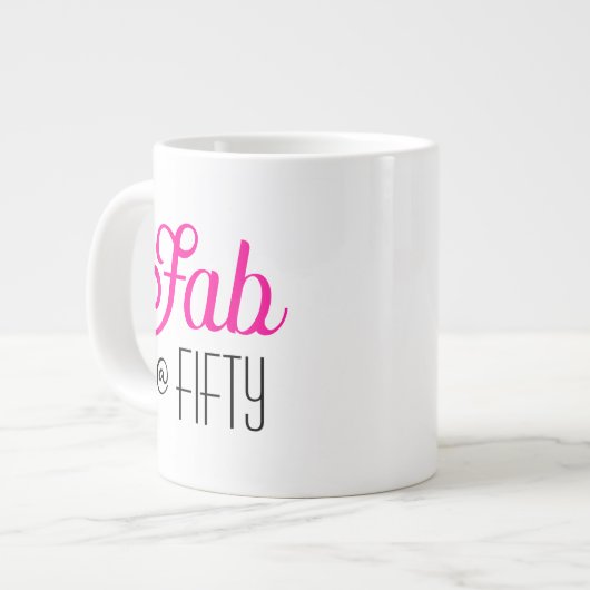 Modern Bold Fifty & Fantastisch 50. Geburtstag Jumbo-Tasse (Vorderseite Links)