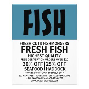 Modern Bold, Fishmonger/Ehefrau, Fischmarkt Flyer