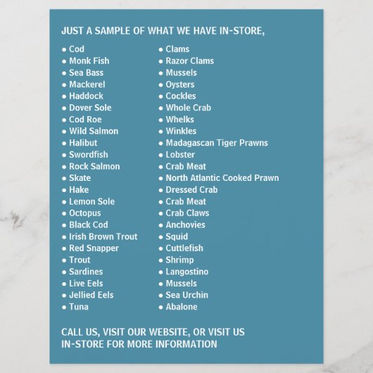 Modern Bold, Fishmonger/Ehefrau, Fischmarkt Flyer (Hinten)