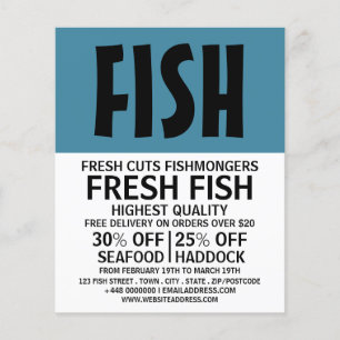 Modern Bold, Fishmonger/Ehefrau, Fischmarkt Flyer