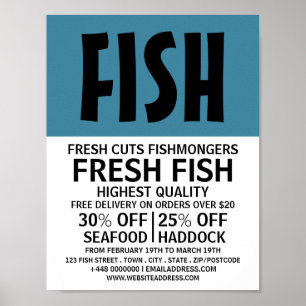 Modern Bold, Fishmonger/Ehefrau, Fischmarkt Poster