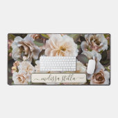 Modern Bold Floral Magnolia | Girly Gift Schreibtischunterlage (Tastatur & Maus)