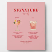 Modern Bold Font His & Hers Drinks Wedding Fotoplatte (Vorderseite)