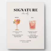 Modern Bold Font His & Hers Drinks Wedding Fotoplatte (Vorderseite)