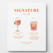 Modern Bold Font His & Hers Drinks Wedding Fotoplatte (Vorderseite)